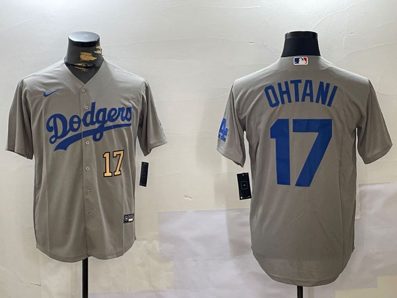 Men Los Angeles Dodgers #17 Ohtani Grey Game 2024 Nike MLB Jersey style 11205->los angeles dodgers->MLB Jersey